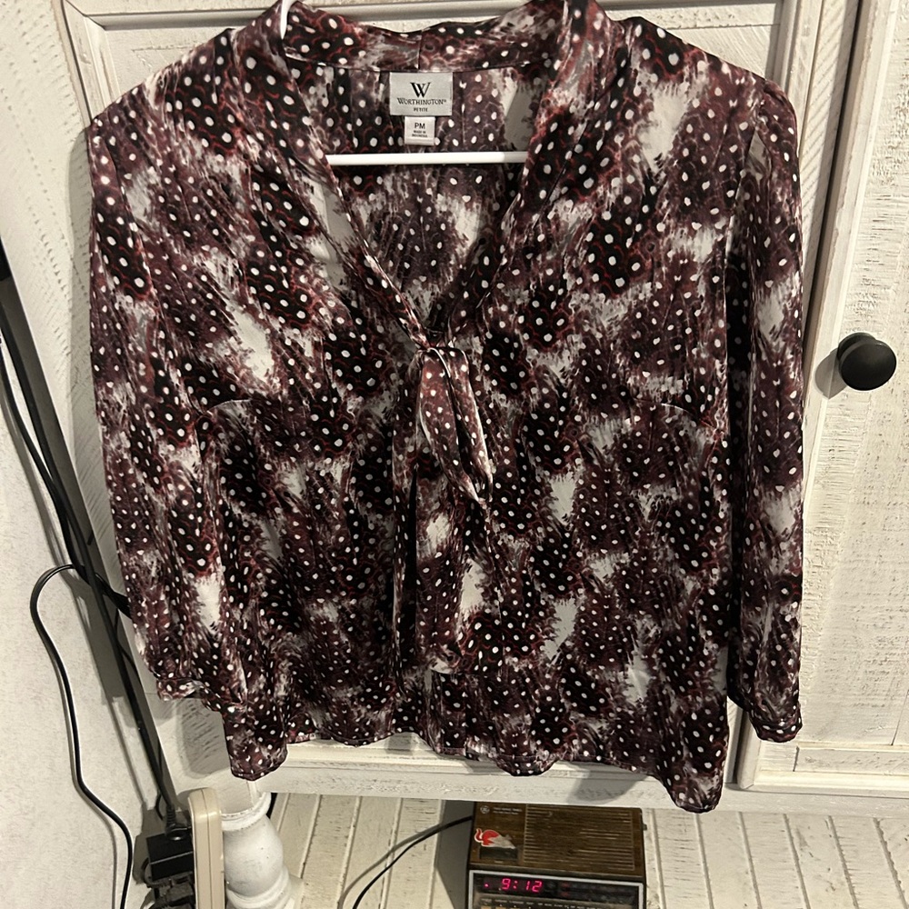 Worthington bow tie blouse